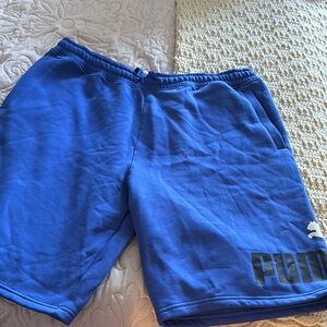 Puma Blue Athletic Shorts with Elastic Waistband